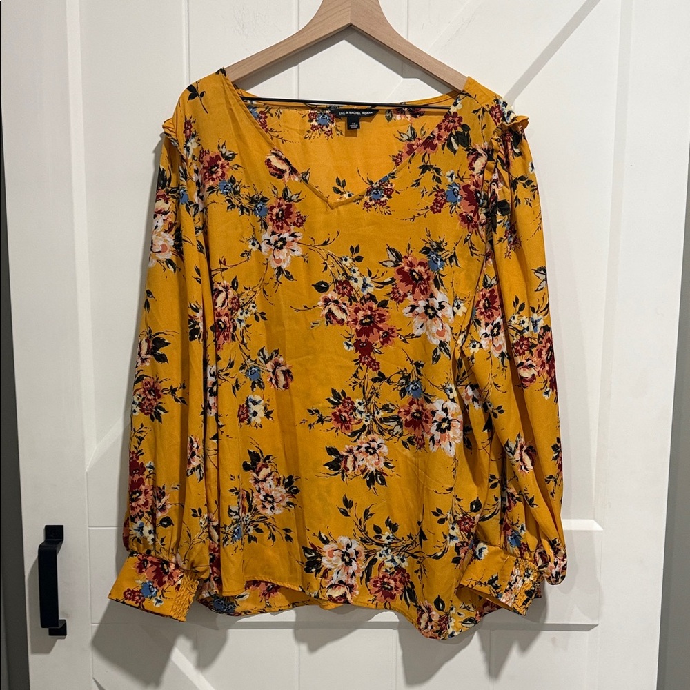 Zac & Rachel Woman Mustard Floral Blouse